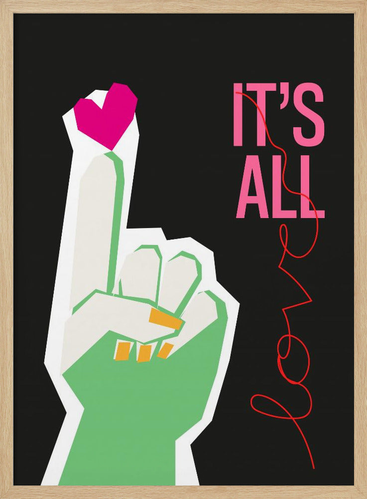 Es ist alles Liebe Hand Grau | Poster
