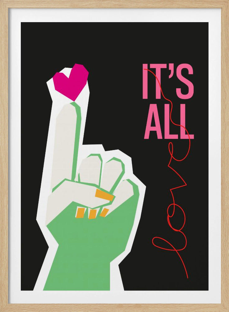 Es ist alles Liebe Hand Grau | Poster