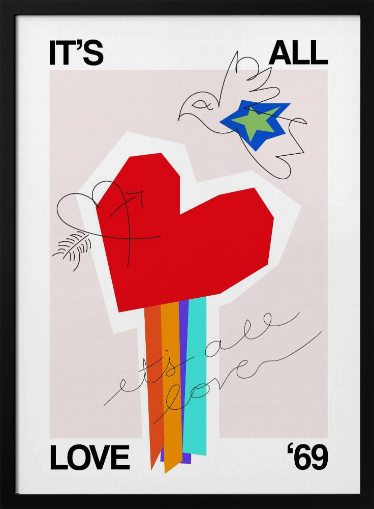 It's All Love '69 Herz Greige | Poster
