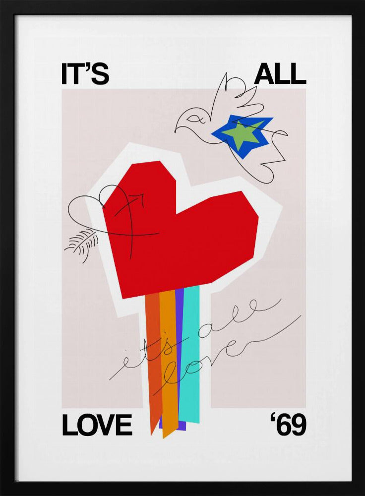 It's All Love '69 Herz Greige | Poster