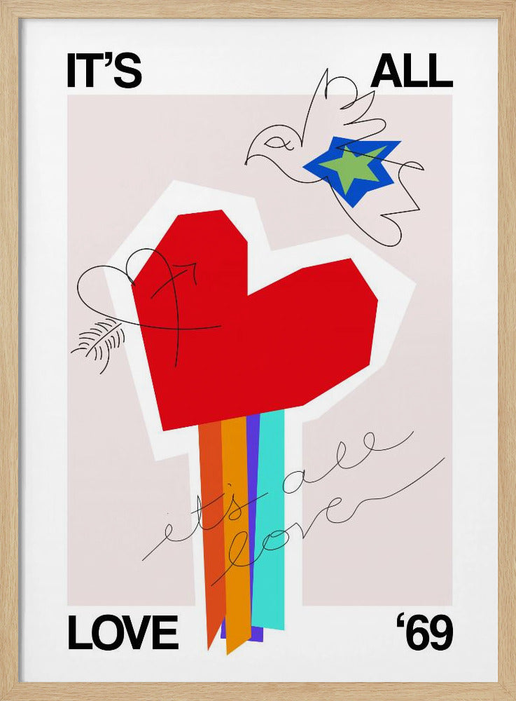 It's All Love '69 Herz Greige | Poster