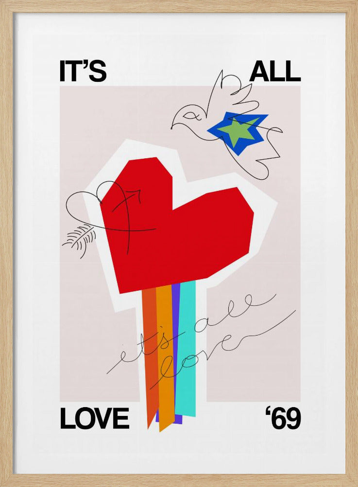 It's All Love '69 Herz Greige | Poster
