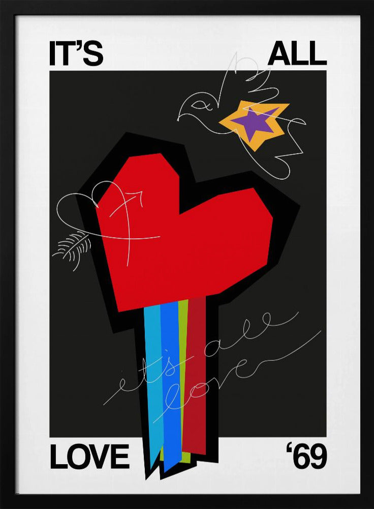 Es ist alles Liebe Herz Grau | Poster