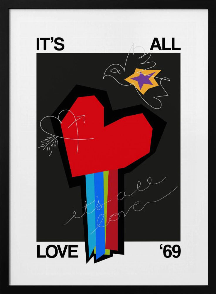 Es ist alles Liebe Herz Grau | Poster