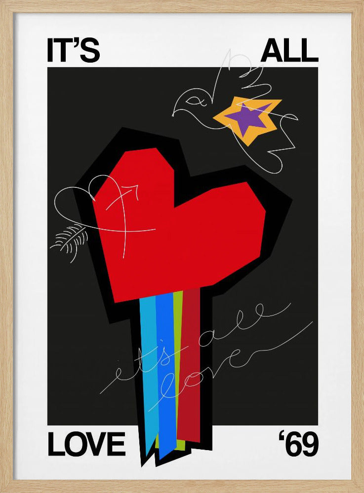 Es ist alles Liebe Herz Grau | Poster