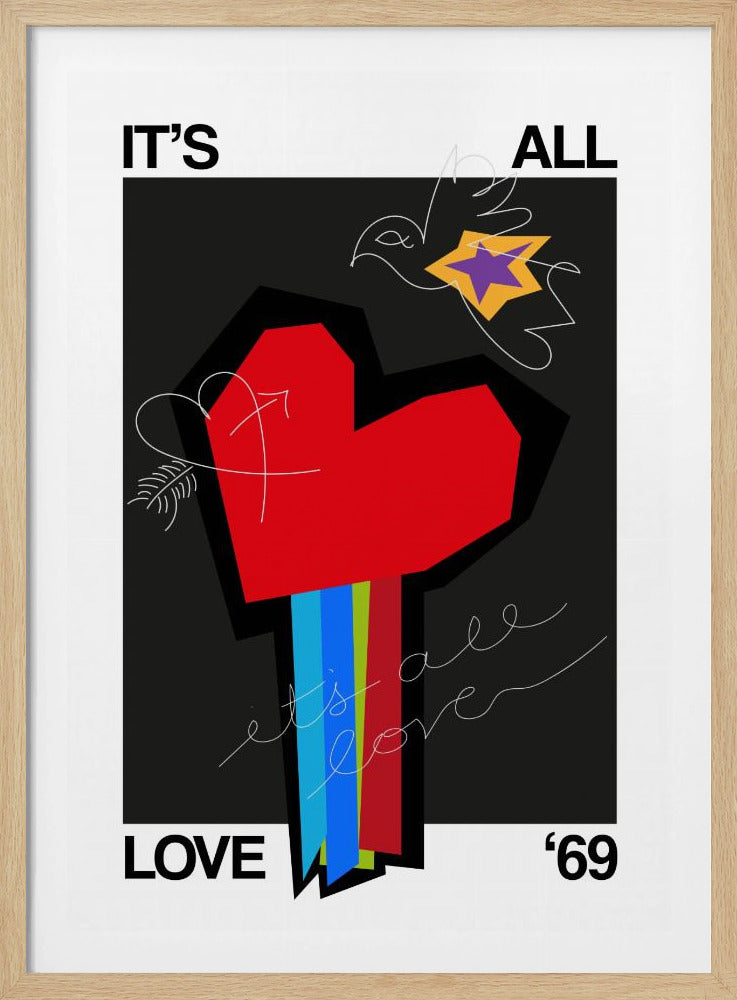 Es ist alles Liebe Herz Grau | Poster