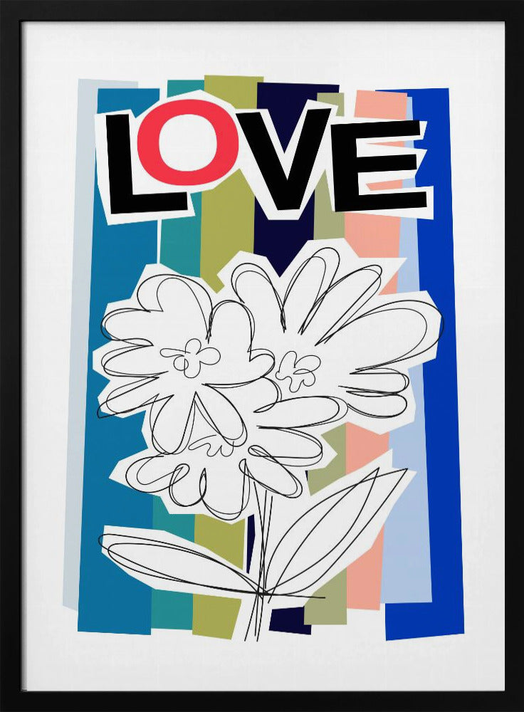 Kritzelblume Blau | Poster