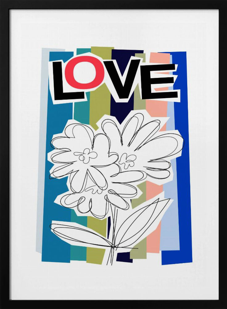 Kritzelblume Blau | Poster