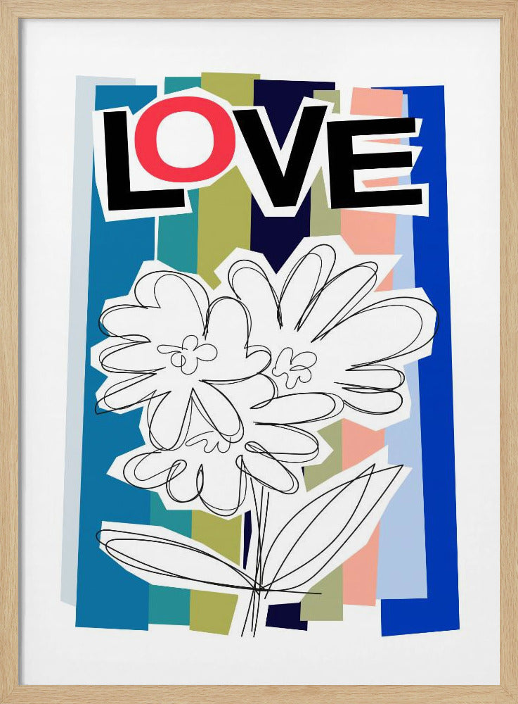 Kritzelblume Blau | Poster