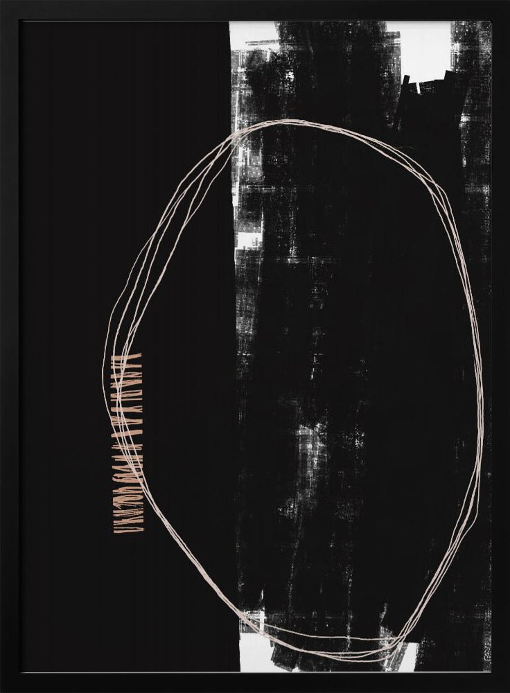 Abstraktes Schwarz-Weiß-Kunstwerk | Poster