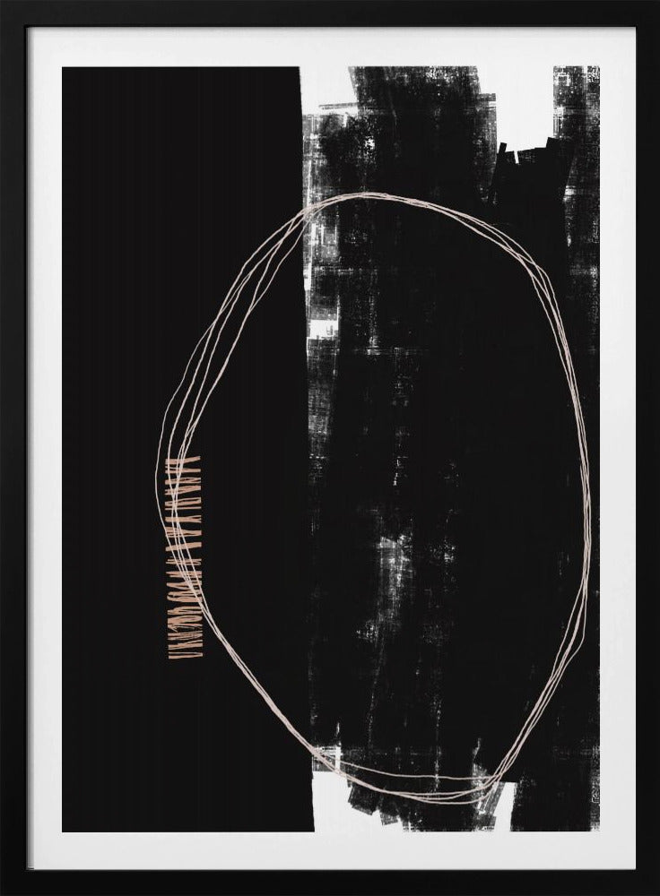 Abstraktes Schwarz-Weiß-Kunstwerk | Poster