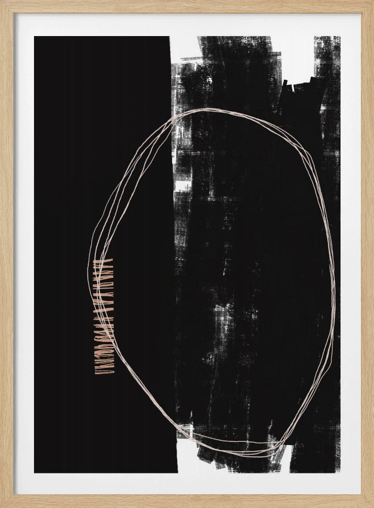 Abstraktes Schwarz-Weiß-Kunstwerk | Poster