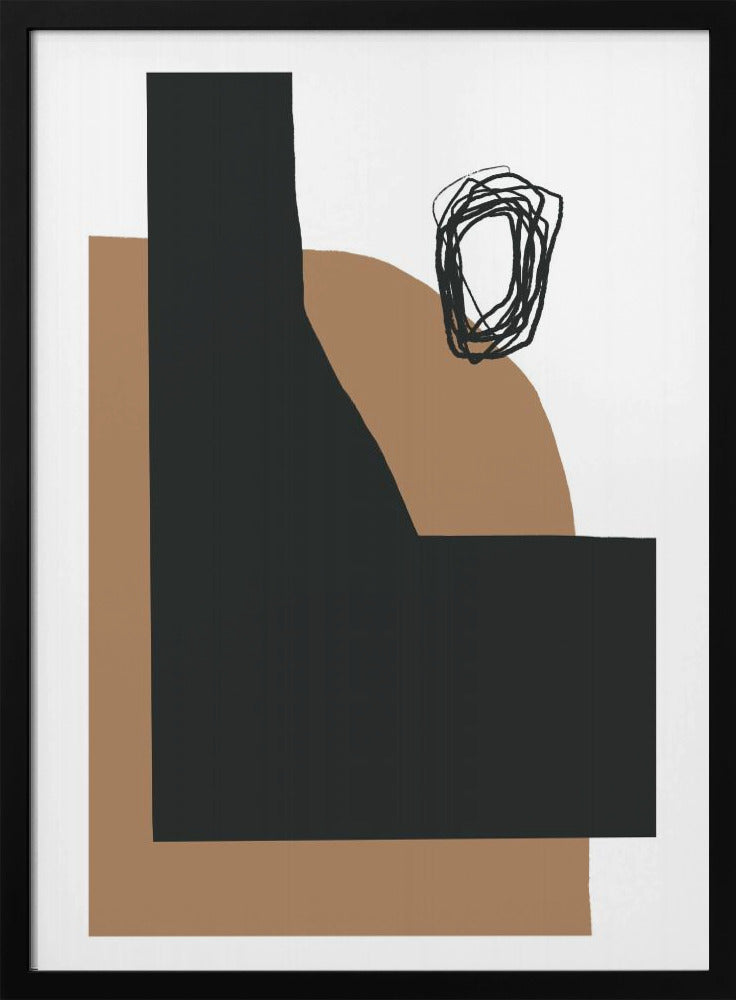 Geometrische Formen in Schwarz und Braun | Poster