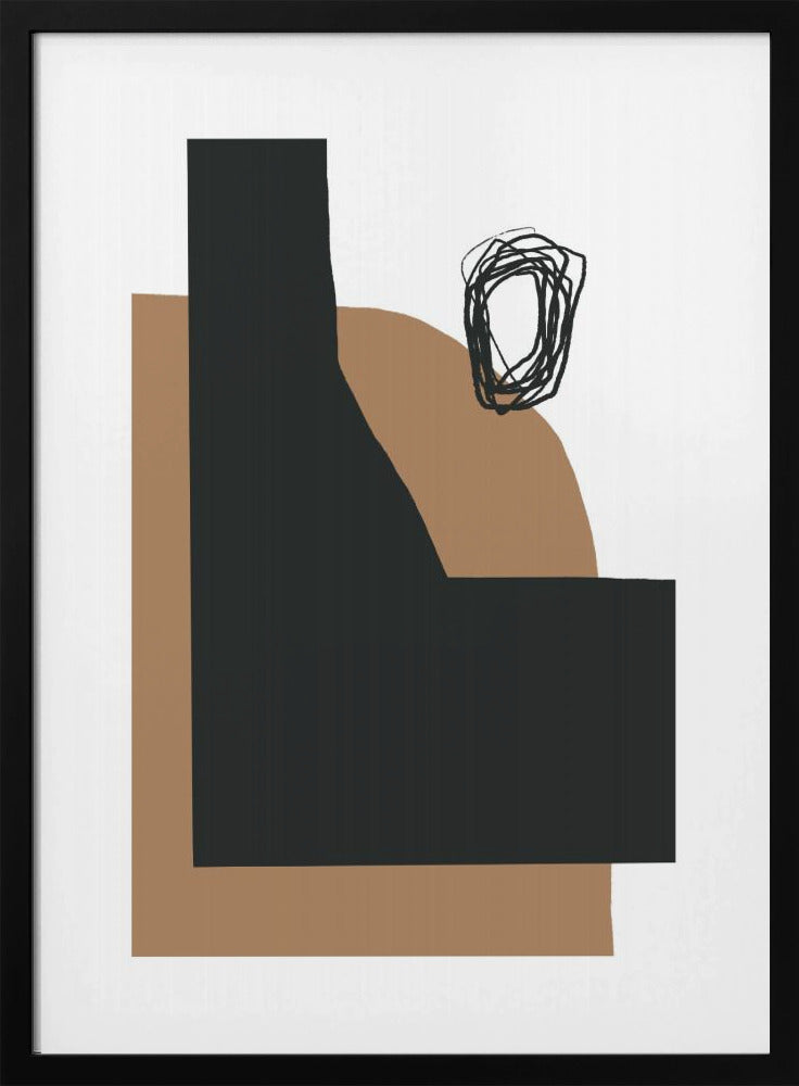 Geometrische Formen in Schwarz und Braun | Poster