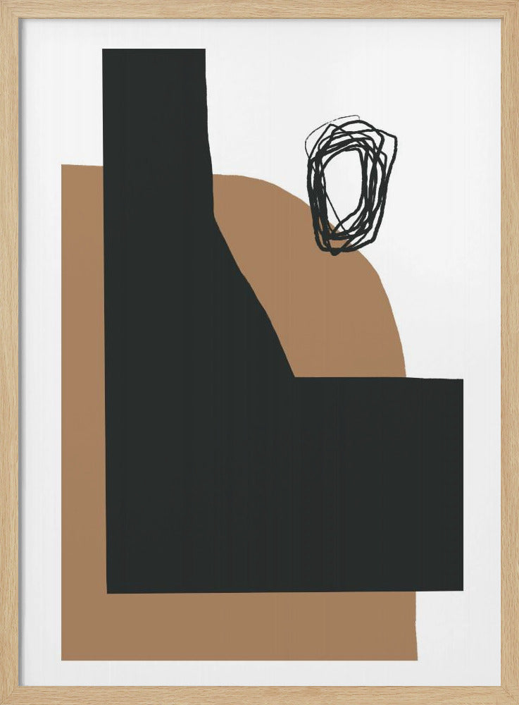 Geometrische Formen in Schwarz und Braun | Poster