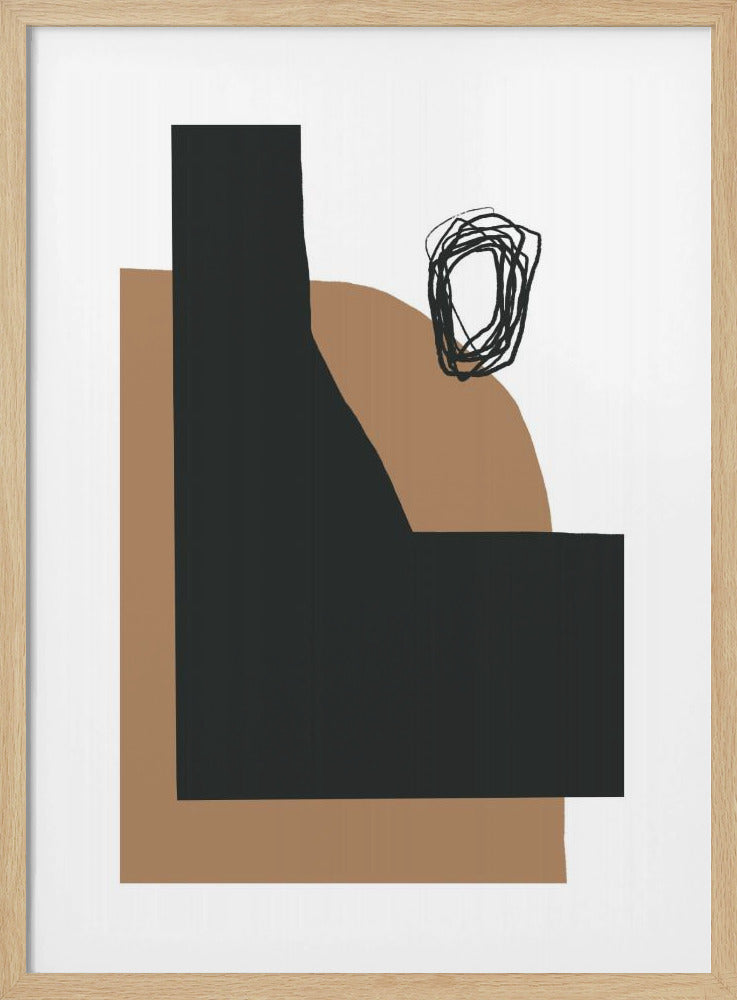 Geometrische Formen in Schwarz und Braun | Poster