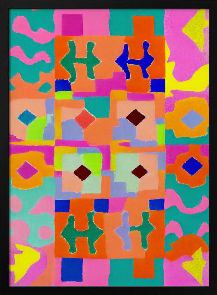 Lebendiger geometrischer Wandteppich | Poster