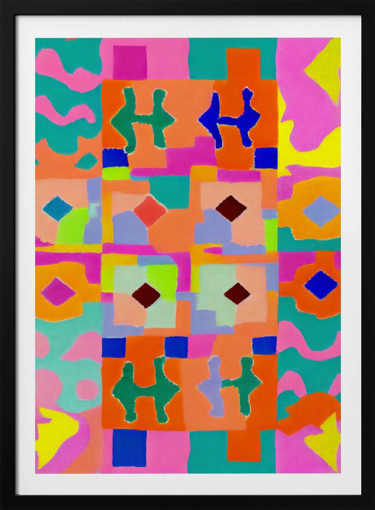 Lebendiger geometrischer Wandteppich | Poster