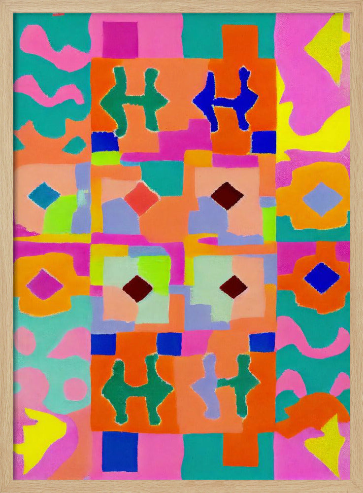 Lebendiger geometrischer Wandteppich | Poster