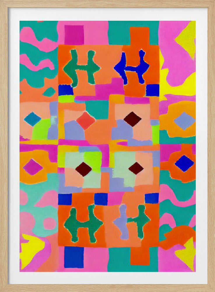 Lebendiger geometrischer Wandteppich | Poster