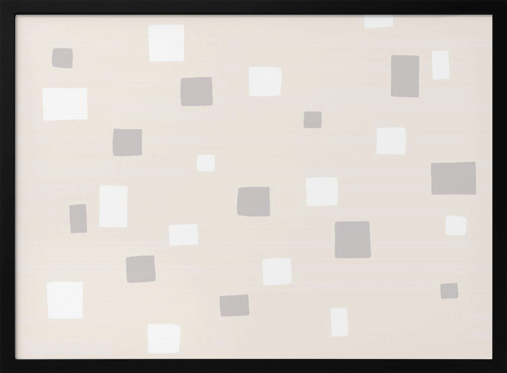 Graue und weiße Quadrate | Poster