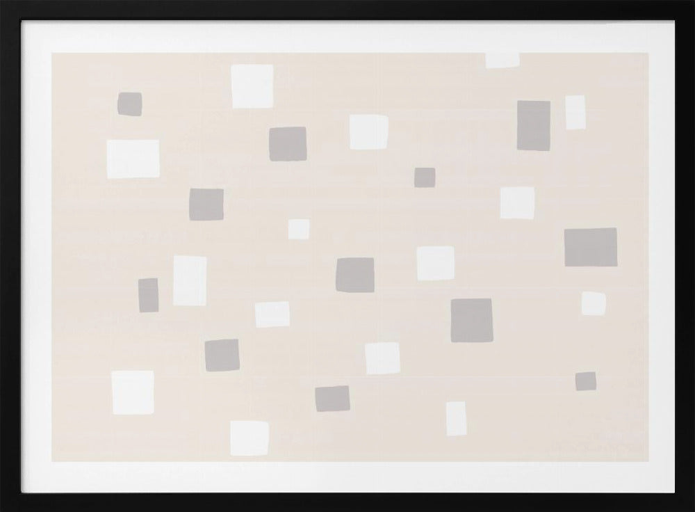 Graue und weiße Quadrate | Poster