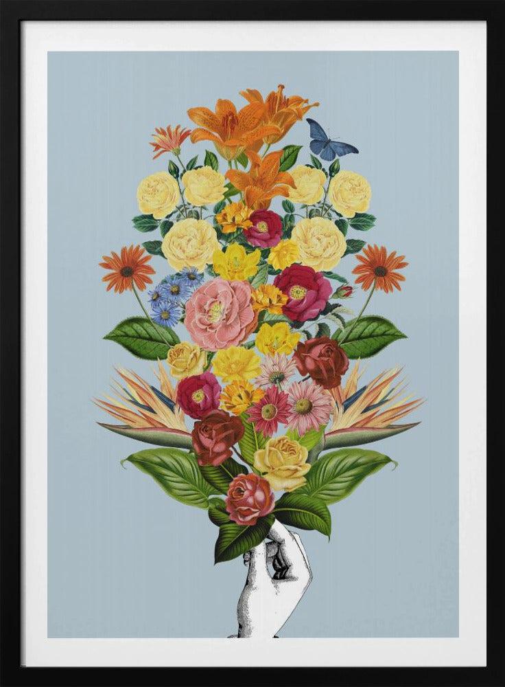 Botanischer blauer Blumenstrauß | Poster