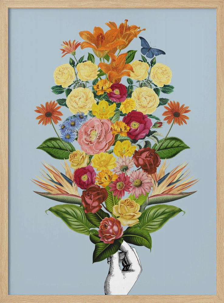 Botanischer blauer Blumenstrauß | Poster