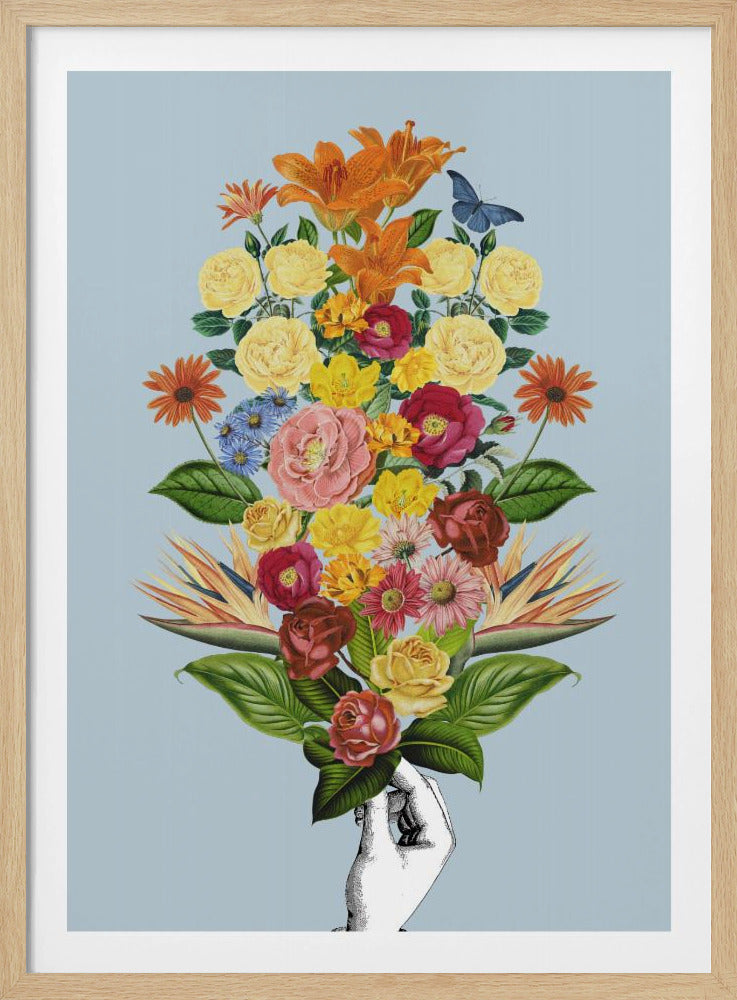 Botanischer blauer Blumenstrauß | Poster