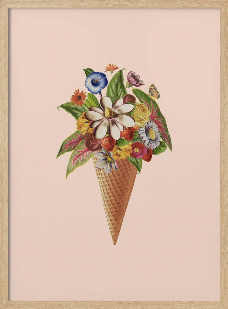 Botanisches rosa Eis | Poster