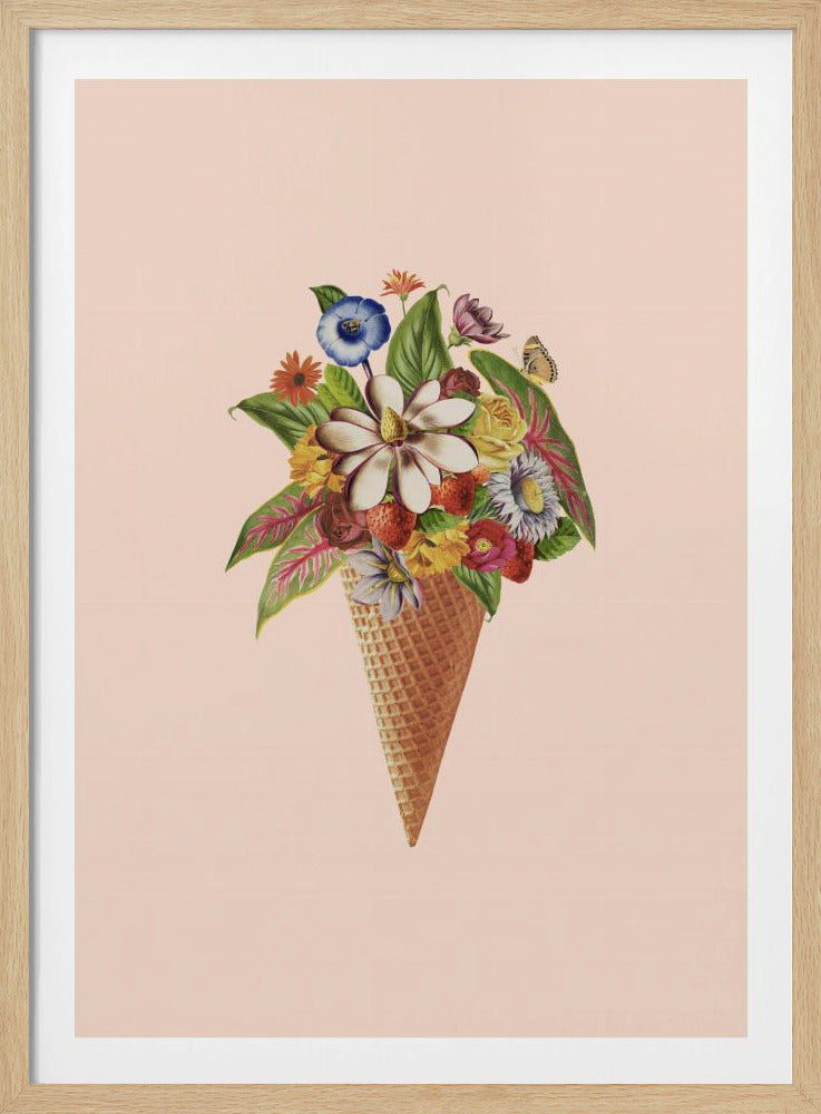 Botanisches rosa Eis | Poster