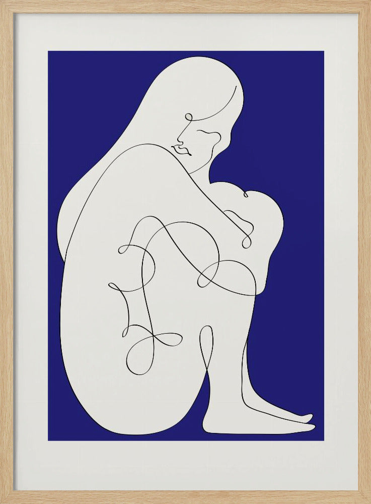 Sitzende Frau Blau | Poster