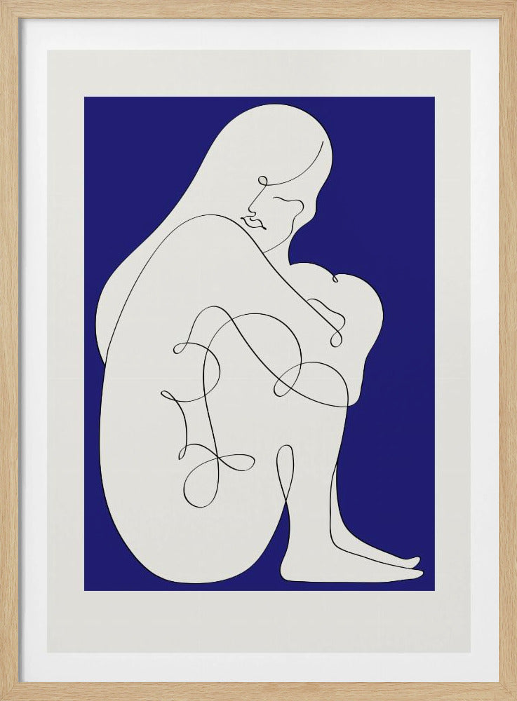 Sitzende Frau Blau | Poster