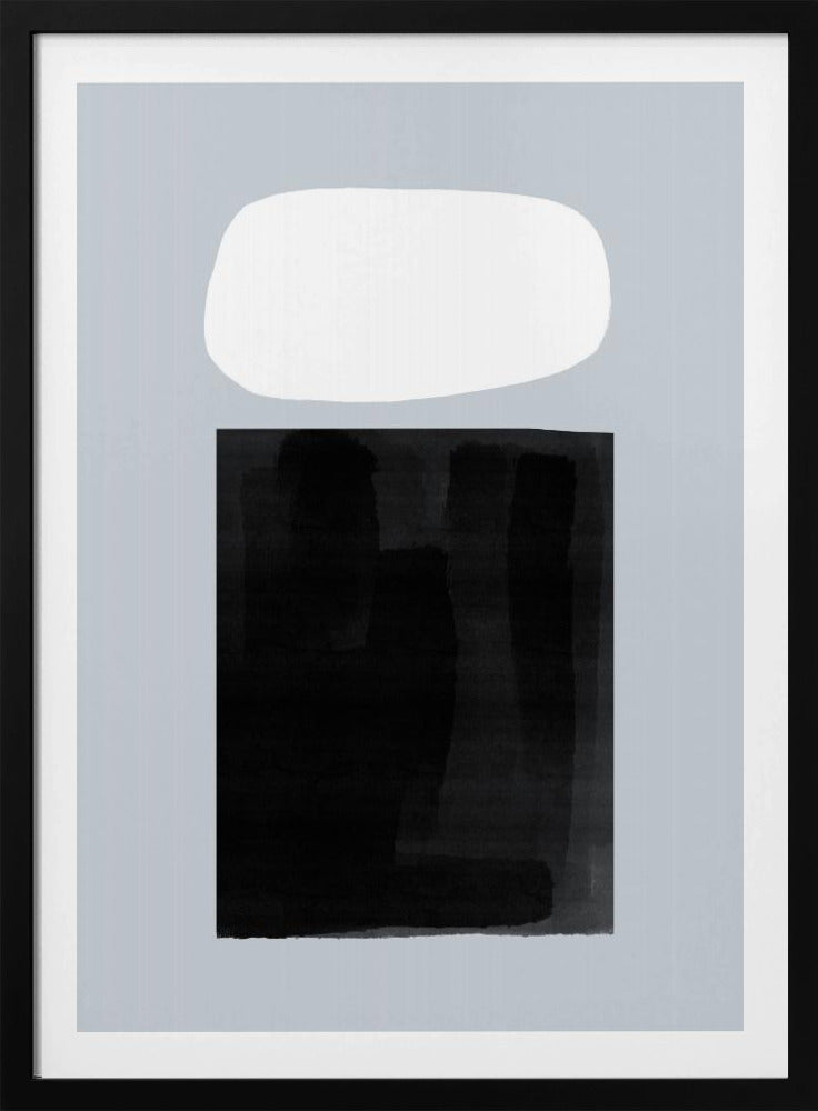 Schwarzes Rechteck unter einem weißen Oval | Poster