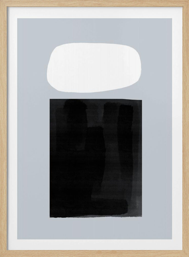 Schwarzes Rechteck unter einem weißen Oval | Poster