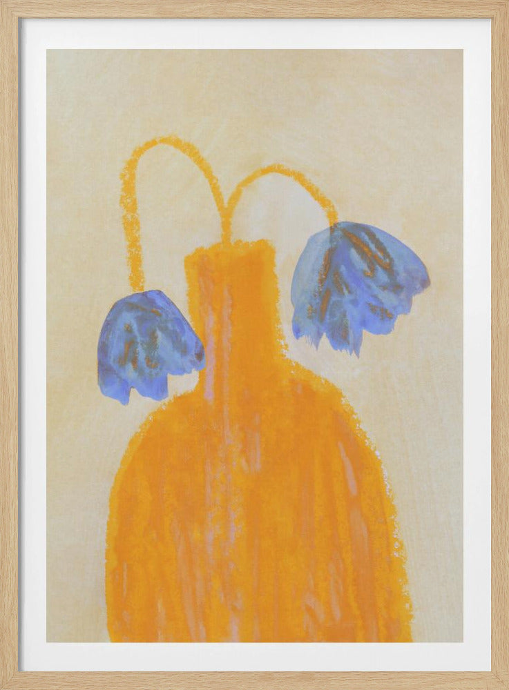 Stillleben mit einer Vase und zwei Blumen | Poster