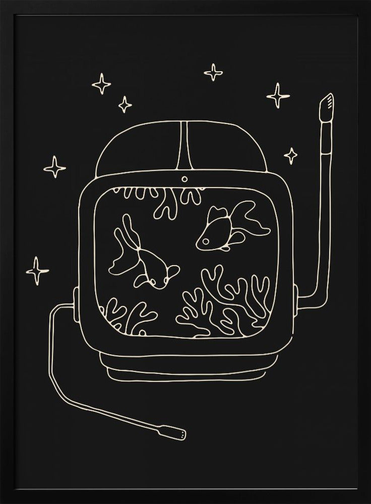 Astronaut und Fische | Poster