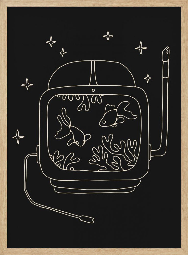 Astronaut und Fische | Poster