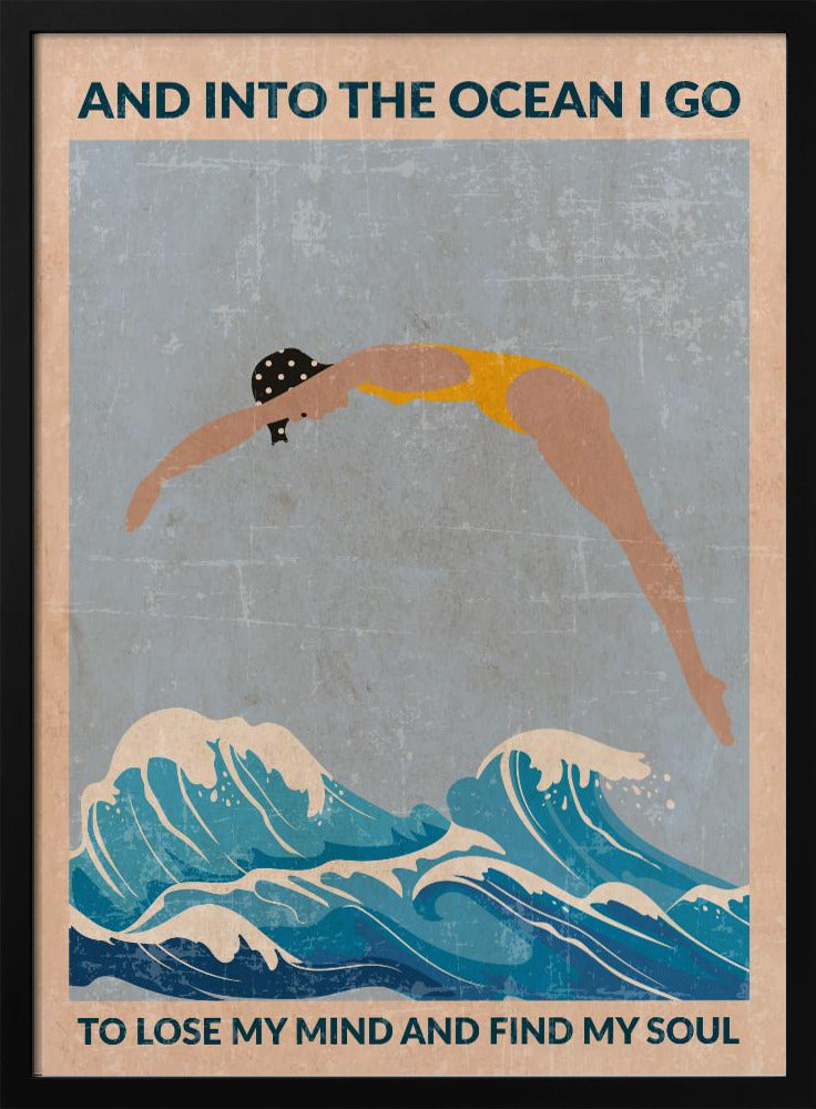 Into the Ocean (blue) Standard Wall Art | Poster