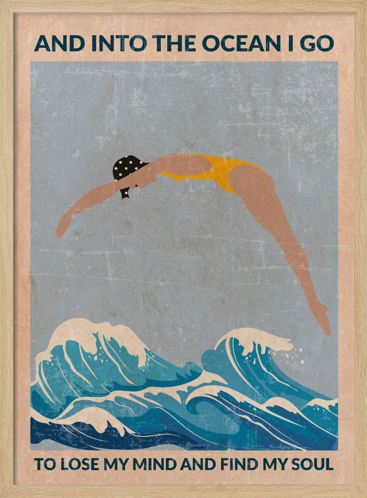 Into the Ocean (blue) Standard Wall Art | Poster