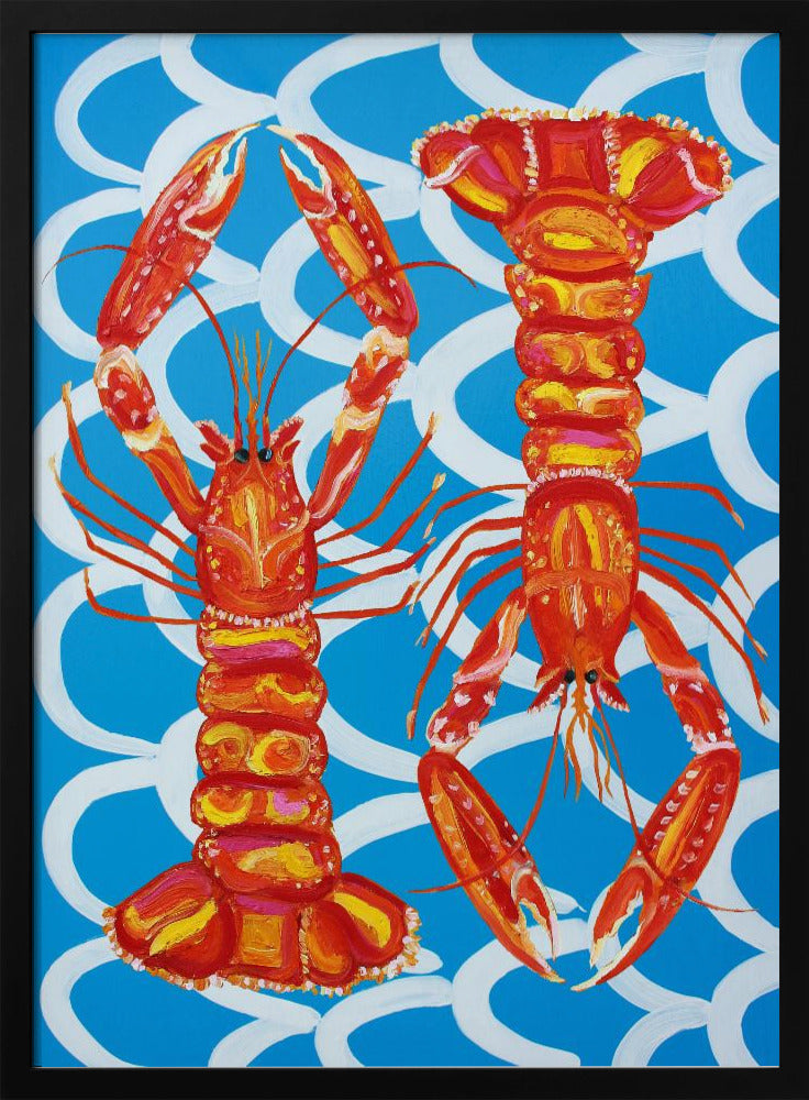 Langustinen auf Blau | Poster