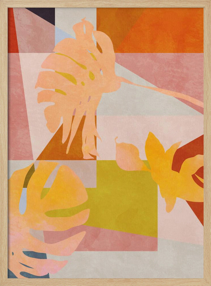 Organische Bauhaus-Geometrie-Blätter | Poster