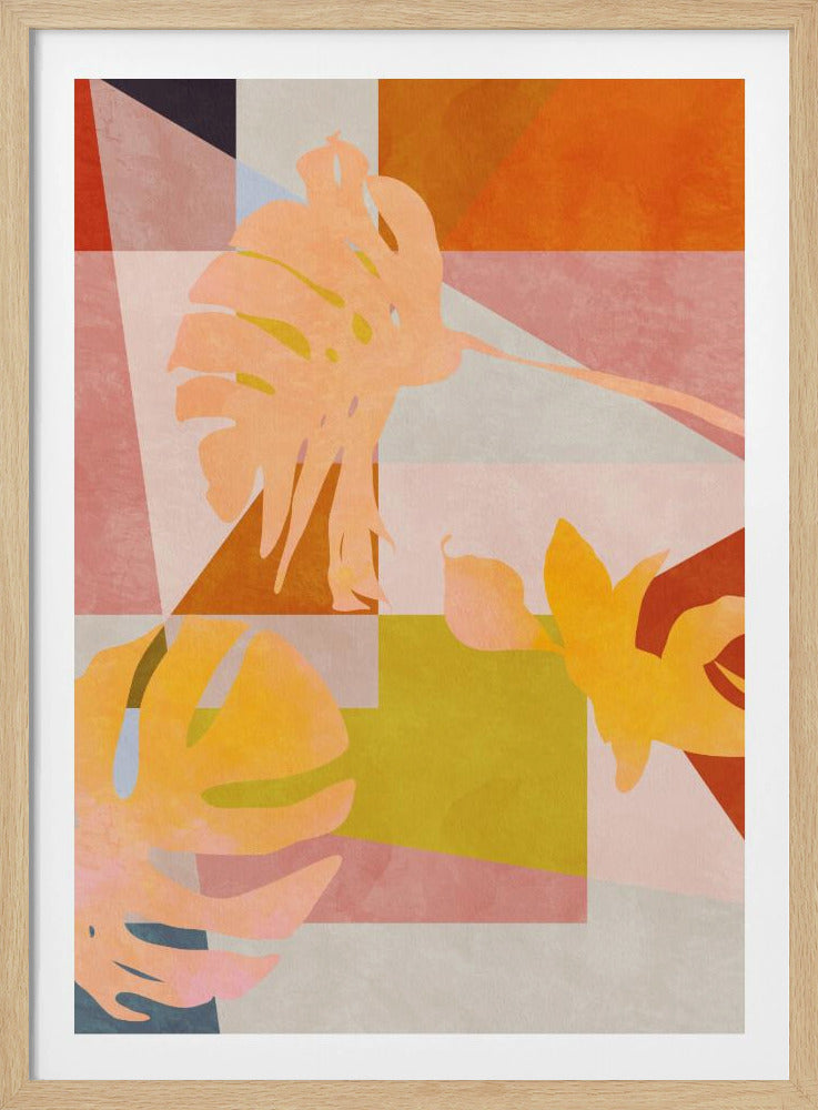 Organische Bauhaus-Geometrie-Blätter | Poster