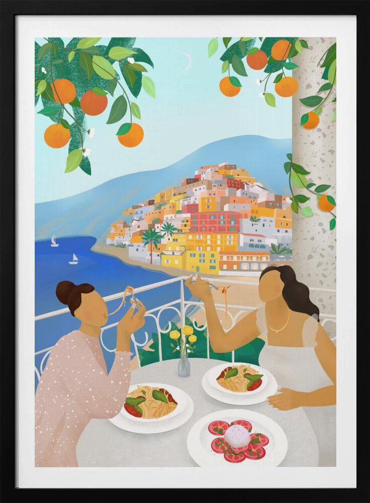 Mädchen in Positano | Poster
