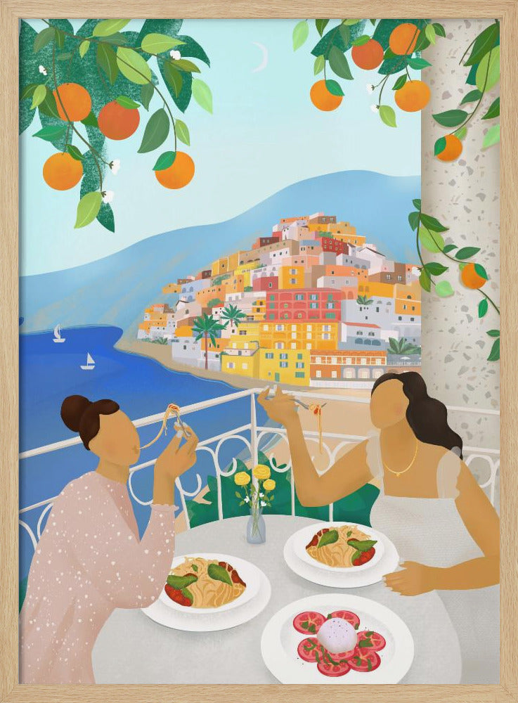 Mädchen in Positano | Poster