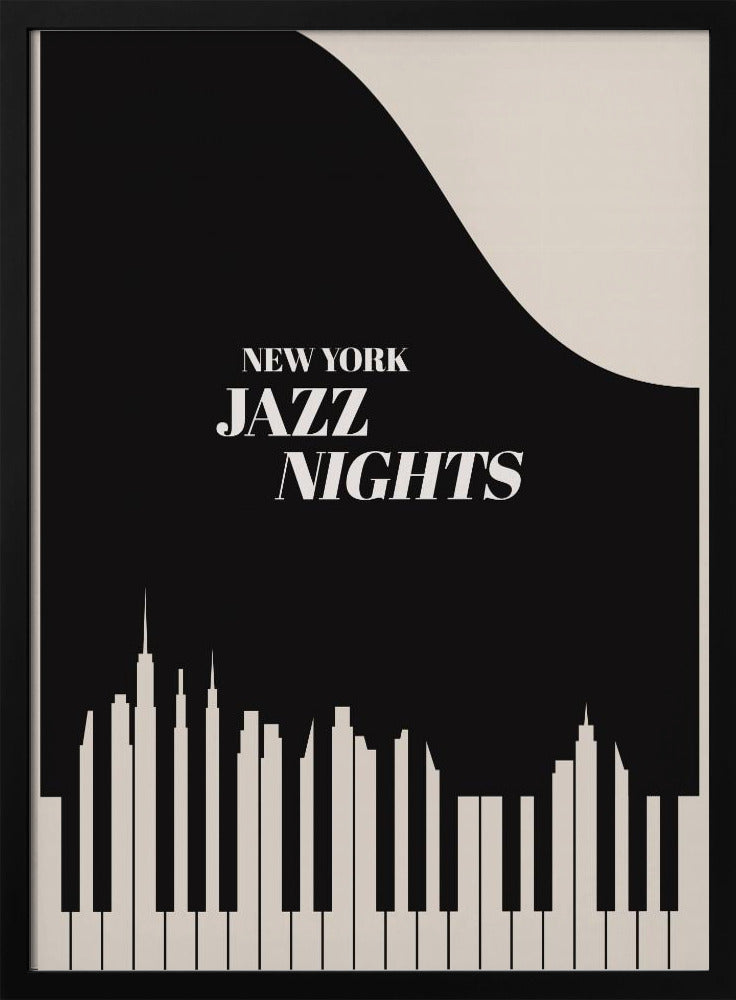 Jazz Nights Nyc Black | Poster