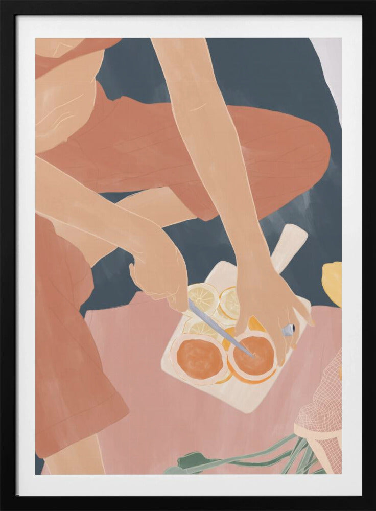 Grapefruits schneiden | Poster