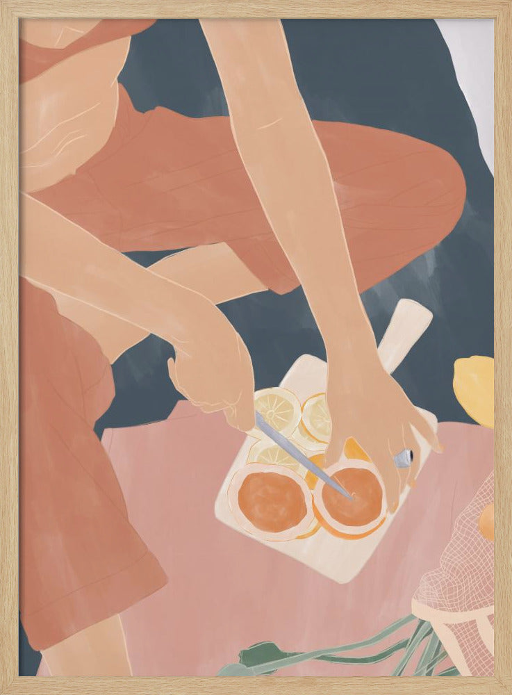 Grapefruits schneiden | Poster