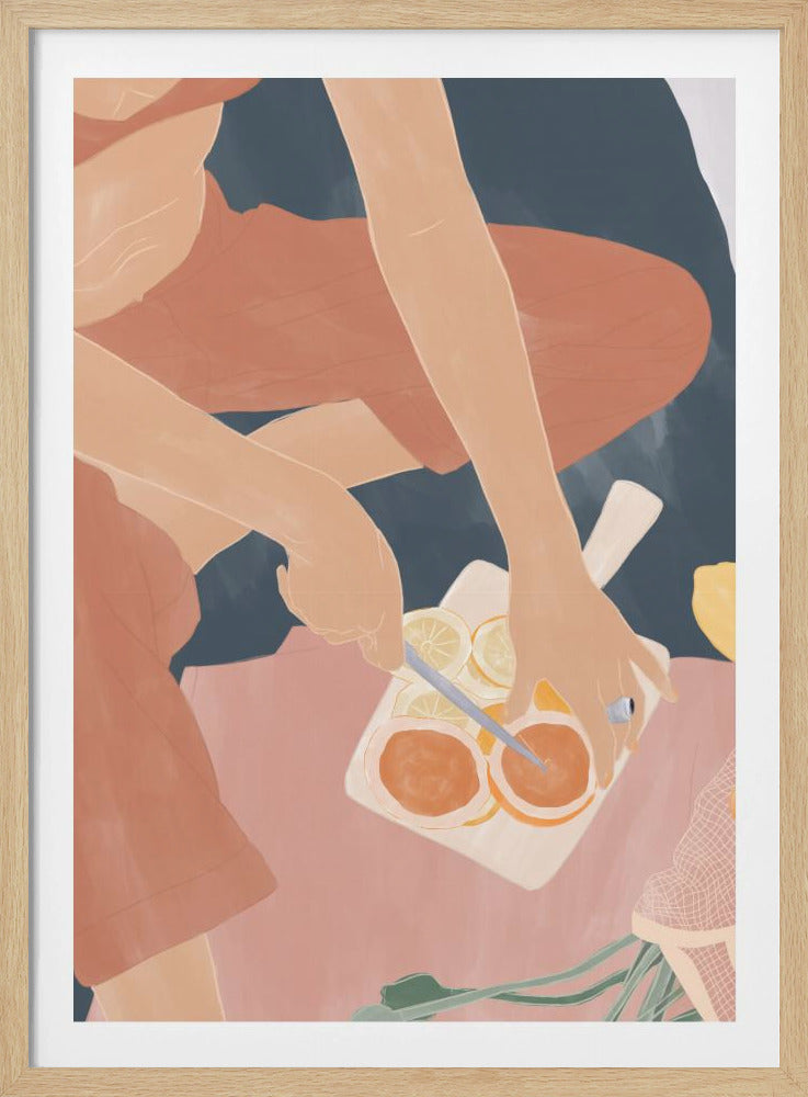Grapefruits schneiden | Poster