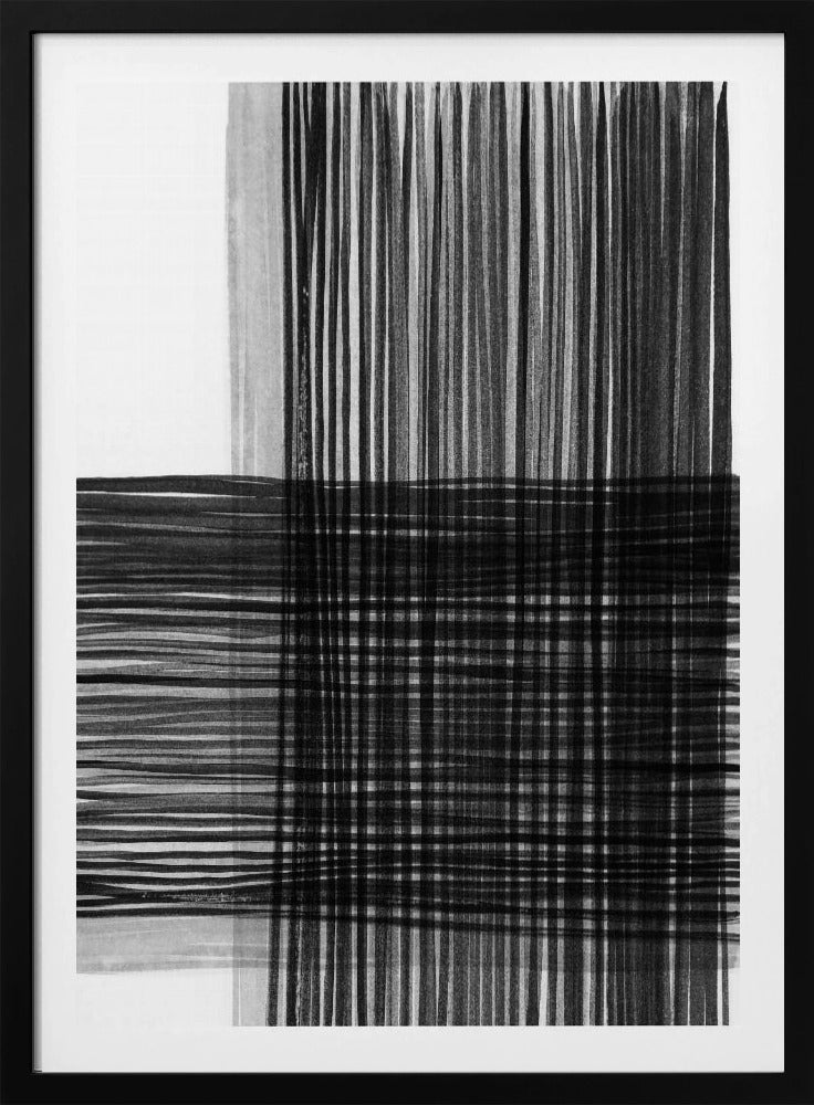 Black And Gray Lines Creating A Grid Pattern | Poster